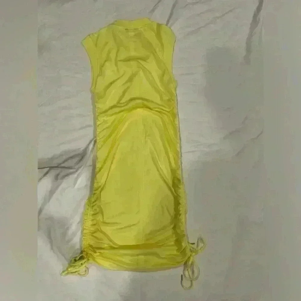 Jennifer Lopez Midi Dress Size Medium Yellow - Picture 8 of 8